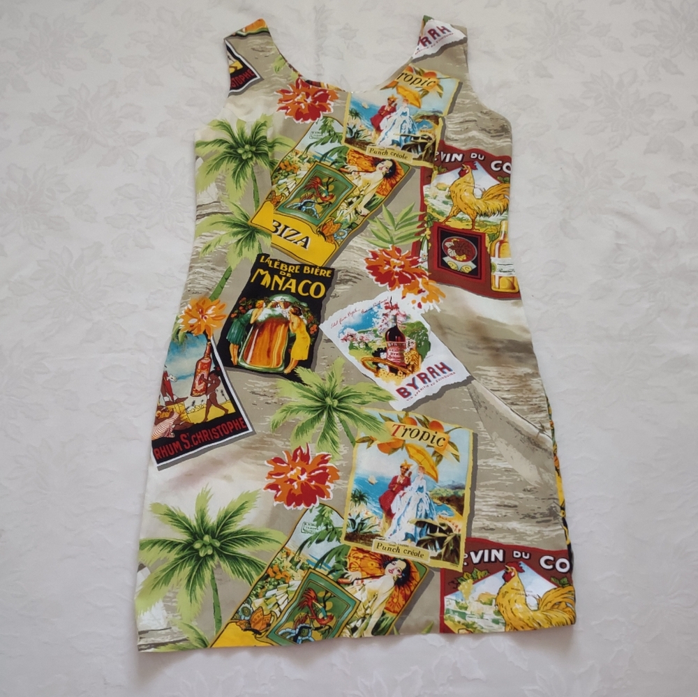 Vintage tropical Exotic Graphic print dress
